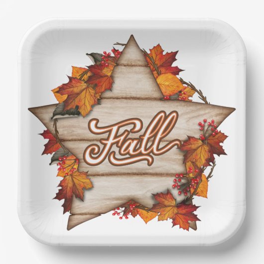 Herfst Thanksgiving herfst oogst pompoen kruiden p Papieren Bordje (Voorkant)