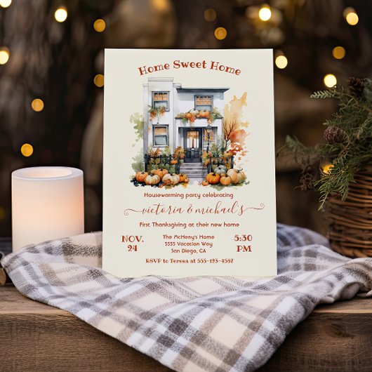 Herfst Thanksgiving Housewarming Party Kaart