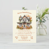 Herfst Thanksgiving Housewarming Party Kaart (Staand voorkant)