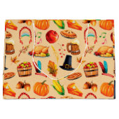 Herfst Thanksgiving kalkoen diner Groot Cadeauzakje (Voorkant)