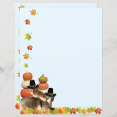 Herfst/Thanksgiving Kat Briefpapier (Voorkant / Achterkant)