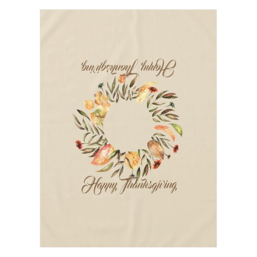 Herfst Thanksgiving Krans Tafelkleed (Voorkant)
