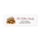 Herfst Thanksgiving Mand Terug Adres Etiket (Voorkant)