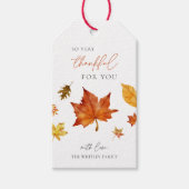 Herfst Thanksgiving Maple Leaf Zo deankful Gift La Cadeaulabel (Voorkant)