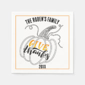 Herfst Thanksgiving Minimalistische pompoen Elegan Servet (Voorkant)