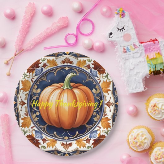 Herfst Thanksgiving Modern pompoen Collectie Papieren Bordje (Feest)