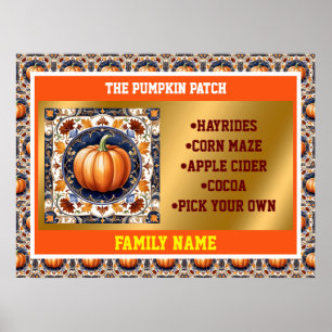 Herfst Thanksgiving Modern pompoen Collectie Poster