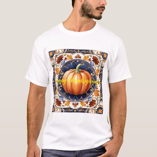 Herfst Thanksgiving Modern pompoen Collectie T-shirt (Voorkant)