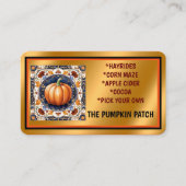 Herfst Thanksgiving Modern pompoen Collectie Visitekaartje (Voorkant)