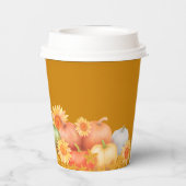 Herfst Thanksgiving Mosterd Papieren Bekers (Achterkant)