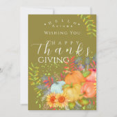 Herfst Thanksgiving Olijf Wenskaart Kaart (Voorkant)