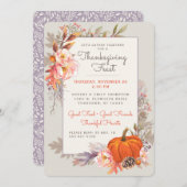 herfst | Thanksgiving Oogst botanische uitnodiging (Voorkant / Achterkant)