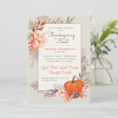 herfst | Thanksgiving Oogst botanische uitnodiging (Staand voorkant)