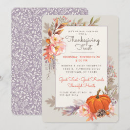 herfst | Thanksgiving Oogst botanische uitnodiging