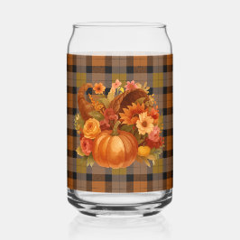 Herfst Thanksgiving Oogst Plaid Blikvorm Glas