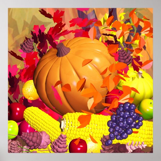 Herfst Thanksgiving Oogst Poster (Voorkant)