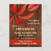 Herfst Thanksgiving Open House Company Uitnodiging Briefkaart (Voorkant)
