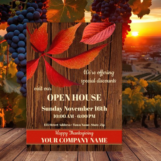 Herfst Thanksgiving Open House Company Uitnodiging Briefkaart