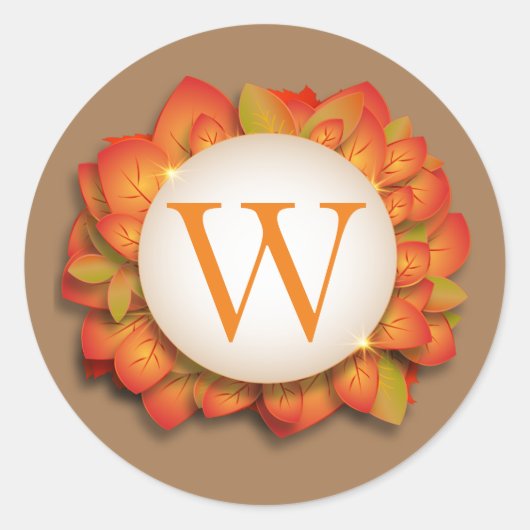 Herfst Thanksgiving Oranje Bladeren Stickers (Voorkant)