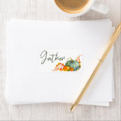 Herfst Thanksgiving Oranje pompoenen Leaf Envelope Etiket (Insitu)