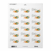 Herfst Thanksgiving Oranje pompoenen Leaf Envelope Etiket (Full Sheet)