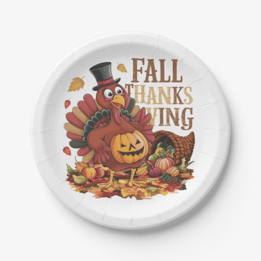 herfst THANKSGIVING Papieren Bordje (Voorkant)