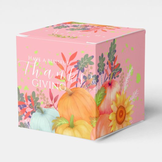 Herfst Thanksgiving PInk Bedankdoosjes (Voorkant Zijde)