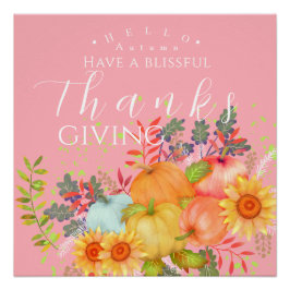 Herfst Thanksgiving PInk Perfect Poster