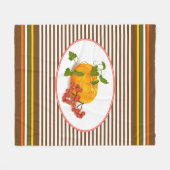 Herfst Thanksgiving pompoen, bessen en strepen Fleece Deken (Voorkant (Horizontaal))