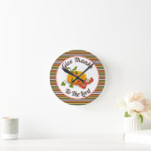 Herfst Thanksgiving pompoen, bessen en strepen Ronde Klok (Huis)