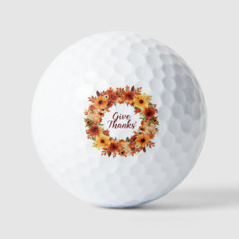 Herfst Thanksgiving Pompoen en Bloemen Golfballen