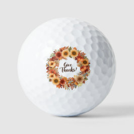 Herfst Thanksgiving Pompoen en Bloemen Golfballen