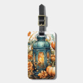 Herfst Thanksgiving Pompoen Lantaarn Oogst Bagagelabel (Voorkant verticaal)