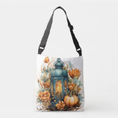 Herfst Thanksgiving Pompoen Lantaarn Oogst Crossbody Tas (Voorkant)