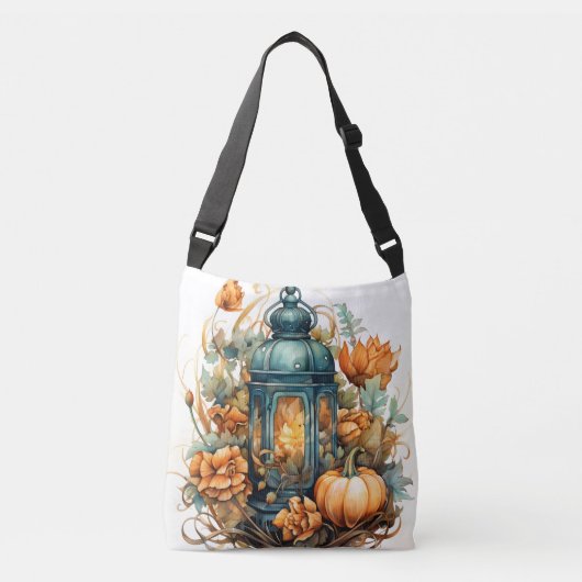 Herfst Thanksgiving Pompoen Lantaarn Oogst Crossbody Tas (Voorkant)
