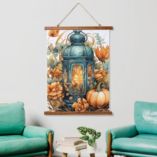 Herfst Thanksgiving Pompoen Lantaarn Oogst Hangend Wandkleed (Woonkamer)