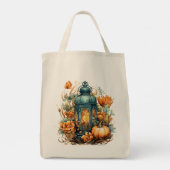 Herfst Thanksgiving Pompoen Lantaarn Oogst Tote Bag (Achterkant)