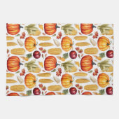 Herfst Thanksgiving pompoen maïs voedsel Theedoek (Horizontaal)