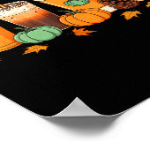 Herfst Thanksgiving Pompoen Sce Koffie Latte Herfs Poster (Hoek)