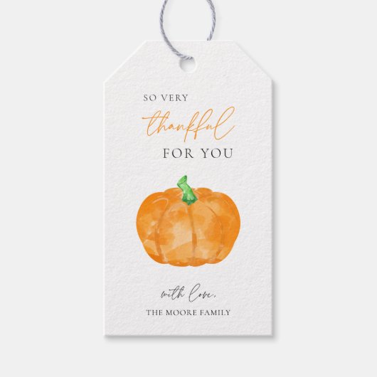 Herfst Thanksgiving pompoen zo gelukkig Labels Cadeaulabel (Voorkant)