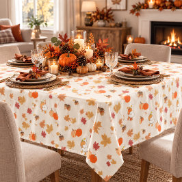 Herfst Thanksgiving Pompoenen Gans Oranje Crème Tafelkleed