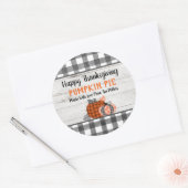 Herfst Thanksgiving pompoentaart Ronde Sticker (Envelop)