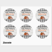Herfst Thanksgiving pompoentaart Ronde Sticker (Vel)