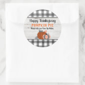 Herfst Thanksgiving pompoentaart Ronde Sticker (Tas)