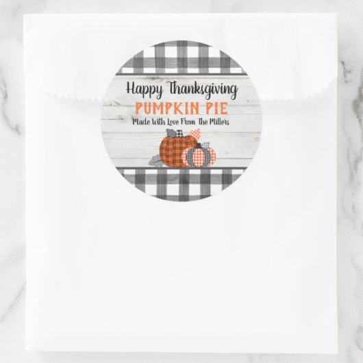 Herfst Thanksgiving pompoentaart Ronde Sticker (Tas)