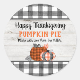 Herfst Thanksgiving pompoentaart Ronde Sticker