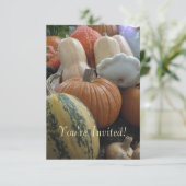 Herfst/Thanksgiving pompoenuitnodigingen Kaart (Staand voorkant)