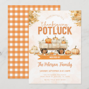 Herfst Thanksgiving Potluck Dinner Party Uitnodigi Kaart