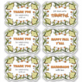 Herfst Thanksgiving Pret Feestelijke CC0144 Feest Sticker (Voorkant)