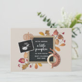 Herfst Thanksgiving Pumpkin Baby Zwangerschap Zwan Aankondiging (Staand voorkant)